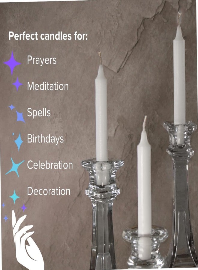 Simply Soson 5 inch Ritual Taper Candles Bulk, Mini Taper Candles - 24 White Chime Spell Candles - Small Taper Candle Stick, Use as Witchcraft Supplies, Altar Candles, Unscented Prayer Candles - Image 3